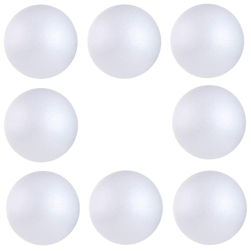 CCINEE 8PCS 4 Inch White Foam Balls Polystyrene Craft Balls Foam Balls for Easter Art Craft Household School Projects and Christmas Party Decorations - Image 1